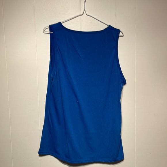 Blue Tank Top with Buttons on the Neck Line - Picture 2 of 3